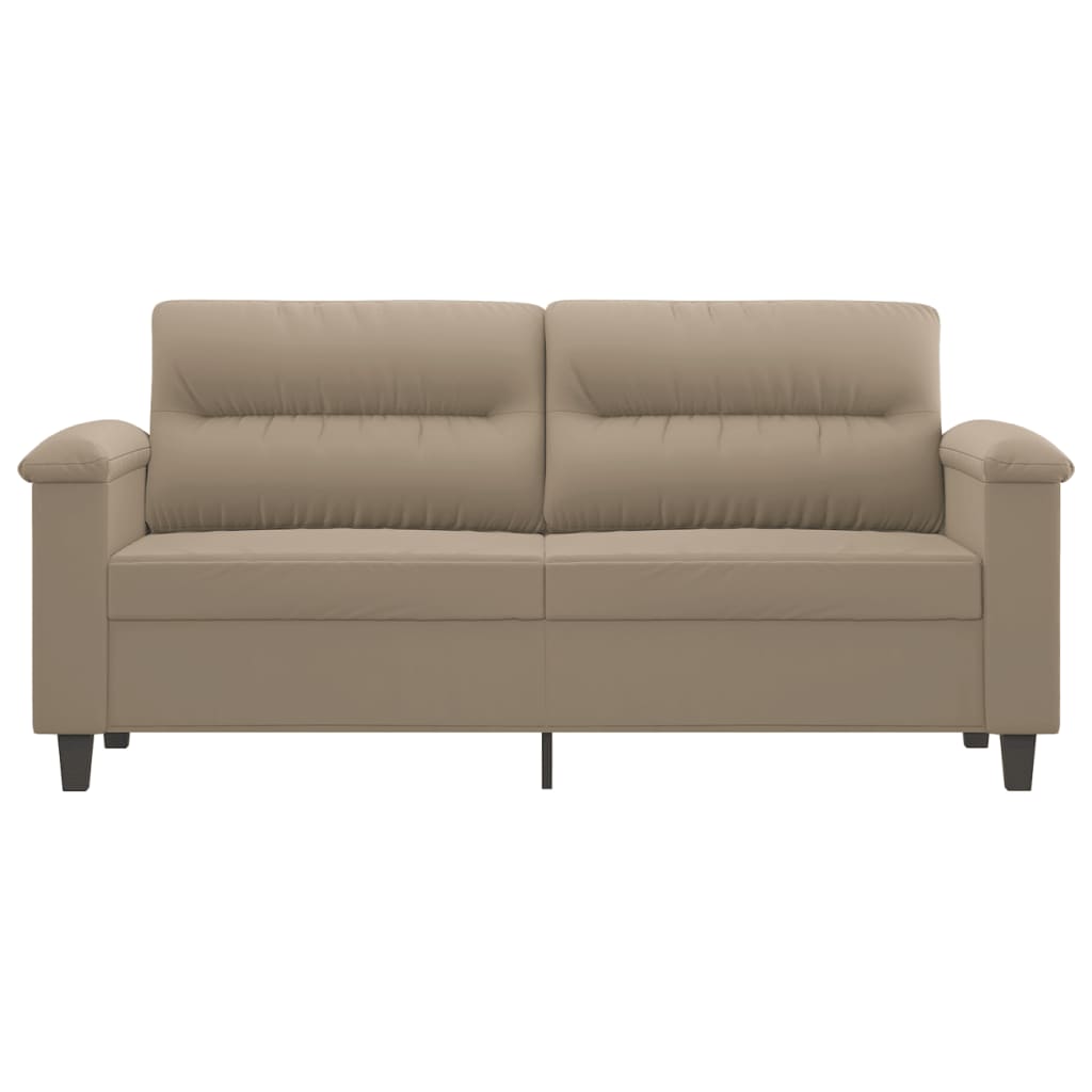 2Místná Pohovka Taupe 140 Cm Tkanina Z Mikrovlákna