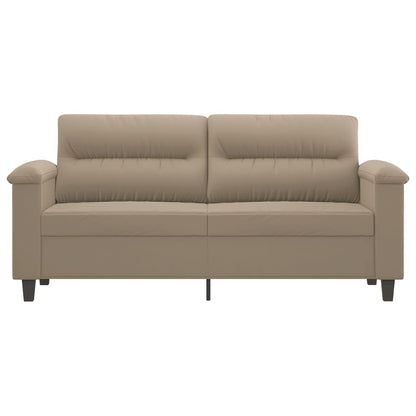 2Místná Pohovka Taupe 140 Cm Tkanina Z Mikrovlákna