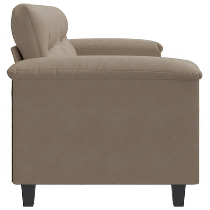 2Místná Pohovka Taupe 140 Cm Tkanina Z Mikrovlákna