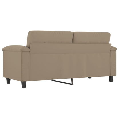 2Místná Pohovka Taupe 140 Cm Tkanina Z Mikrovlákna