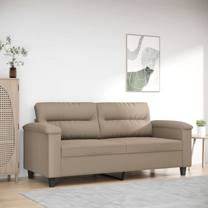 2Místná Pohovka Taupe 140 Cm Tkanina Z Mikrovlákna