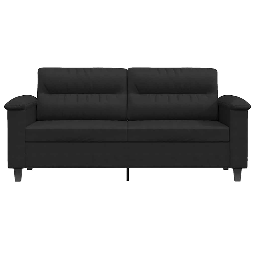 2Místná Pohovka Černá 140 Cm Tkanina Z Mikrovlákna