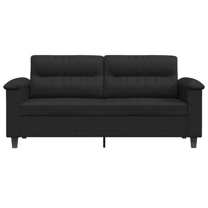 2Místná Pohovka Černá 140 Cm Tkanina Z Mikrovlákna