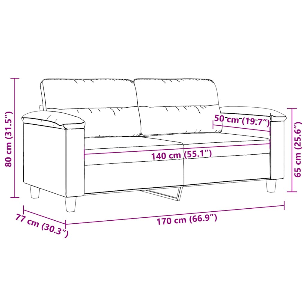 2Místná Pohovka Béžová 140 Cm Tkanina Z Mikrovlákna