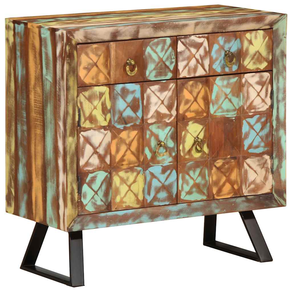 Komoda Vícebarevná 70X35X70 Cm Masivní Recyklované Dřevo