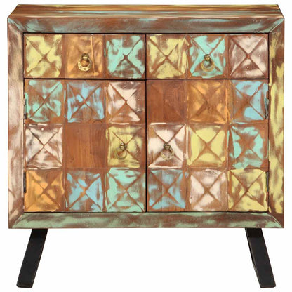 Komoda Vícebarevná 70X35X70 Cm Masivní Recyklované Dřevo