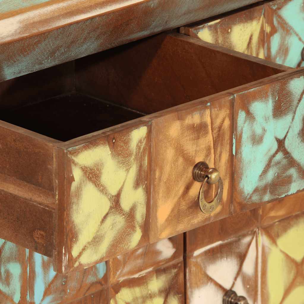 Komoda Vícebarevná 70X35X70 Cm Masivní Recyklované Dřevo