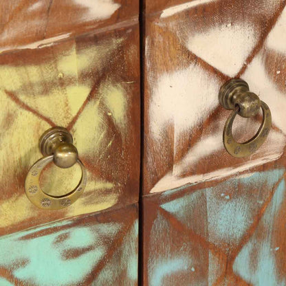 Komoda Vícebarevná 70X35X70 Cm Masivní Recyklované Dřevo