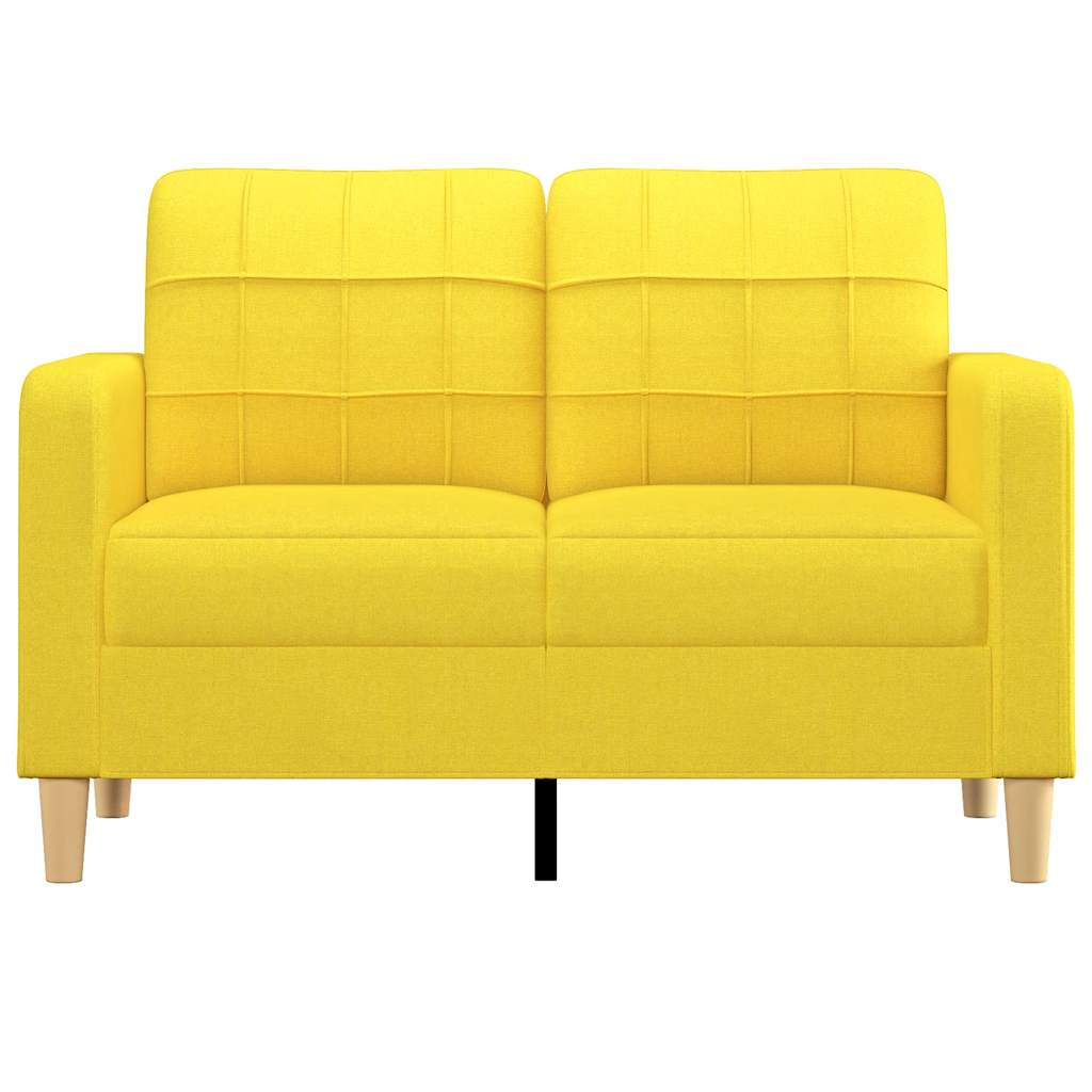 2Místná Pohovka Světle Žlutá 120 Cm Textil