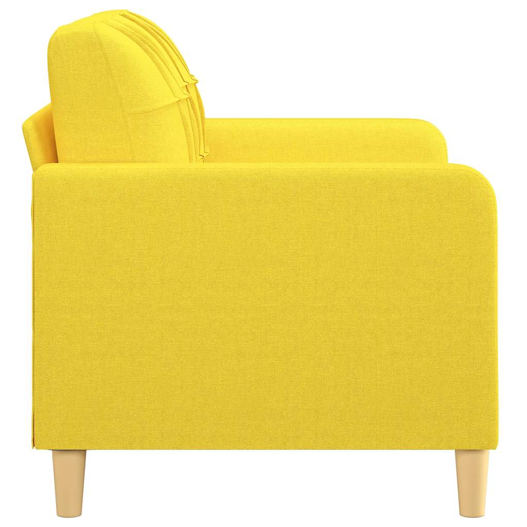2Místná Pohovka Světle Žlutá 120 Cm Textil