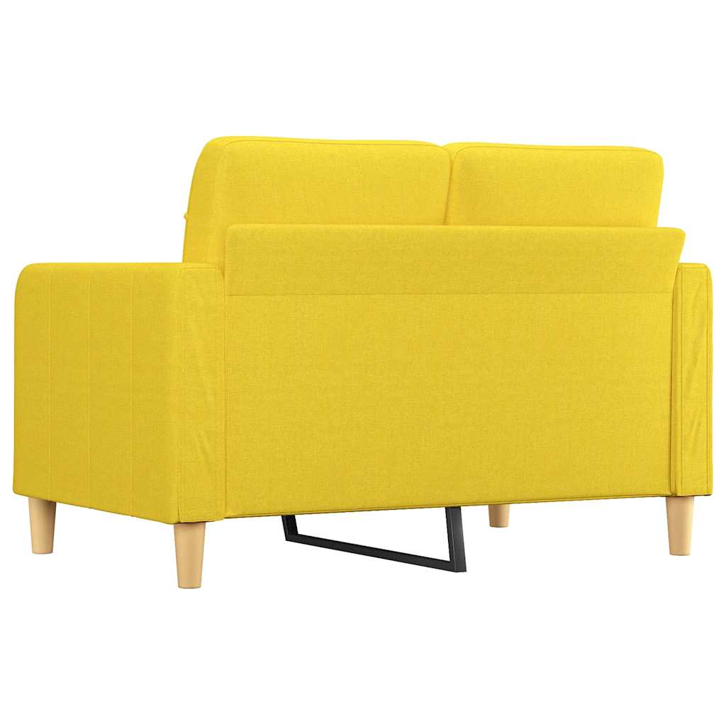 2Místná Pohovka Světle Žlutá 120 Cm Textil
