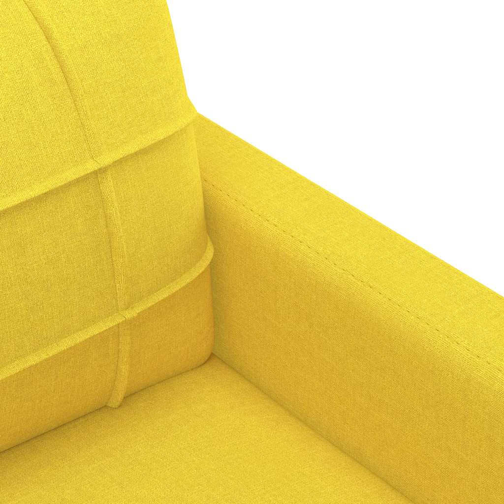 2Místná Pohovka Světle Žlutá 120 Cm Textil