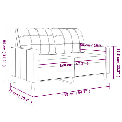 2Místná Pohovka Světle Žlutá 120 Cm Textil