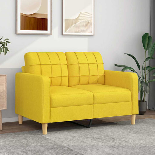 2Místná Pohovka Světle Žlutá 120 Cm Textil