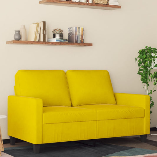 2Místná Pohovka Žlutá 120 Cm Samet