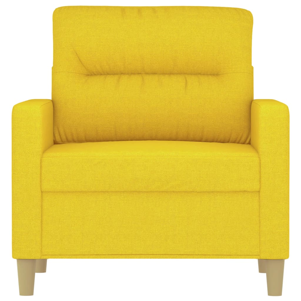 Křeslo Světle Žluté Textil Světle Žlutá