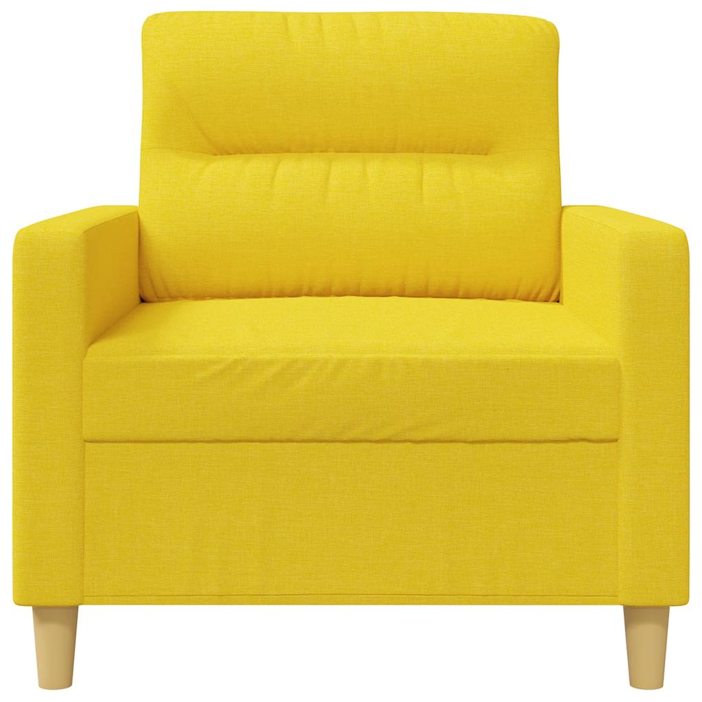 Křeslo Světle Žluté Textil Světle Žlutá