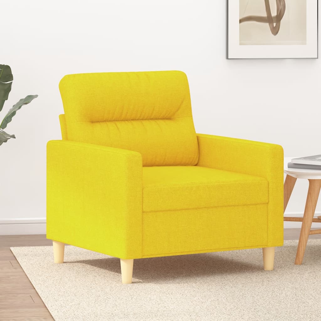 Křeslo Světle Žluté Textil Světle Žlutá