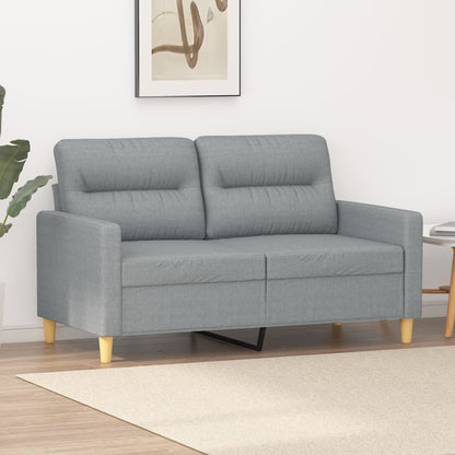 2Místná Pohovka Světle Šedá 120 Cm Textil