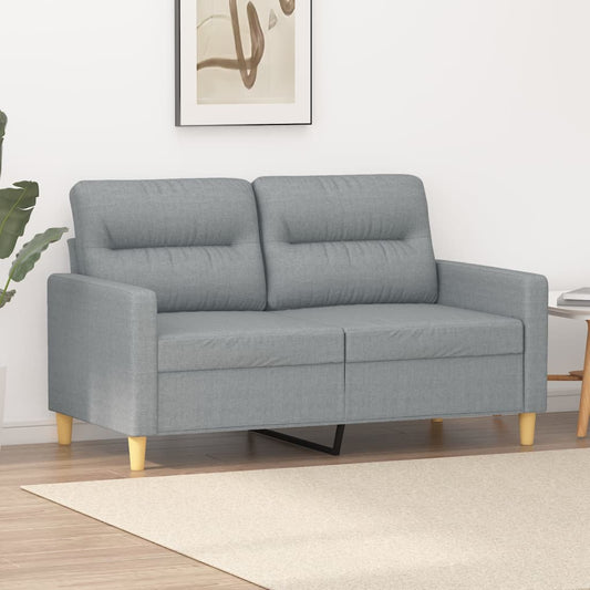 2Místná Pohovka Světle Šedá 120 Cm Textil