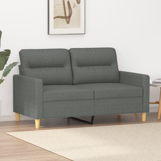 2Místná Pohovka Tmavě Šedá 120 Cm Textil
