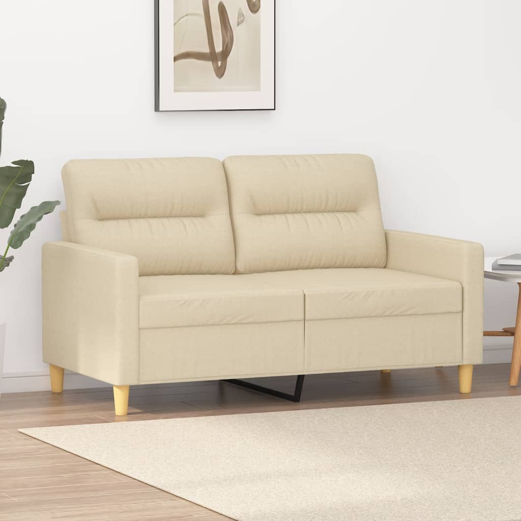 2Místná Pohovka Krémová 120 Cm Textil