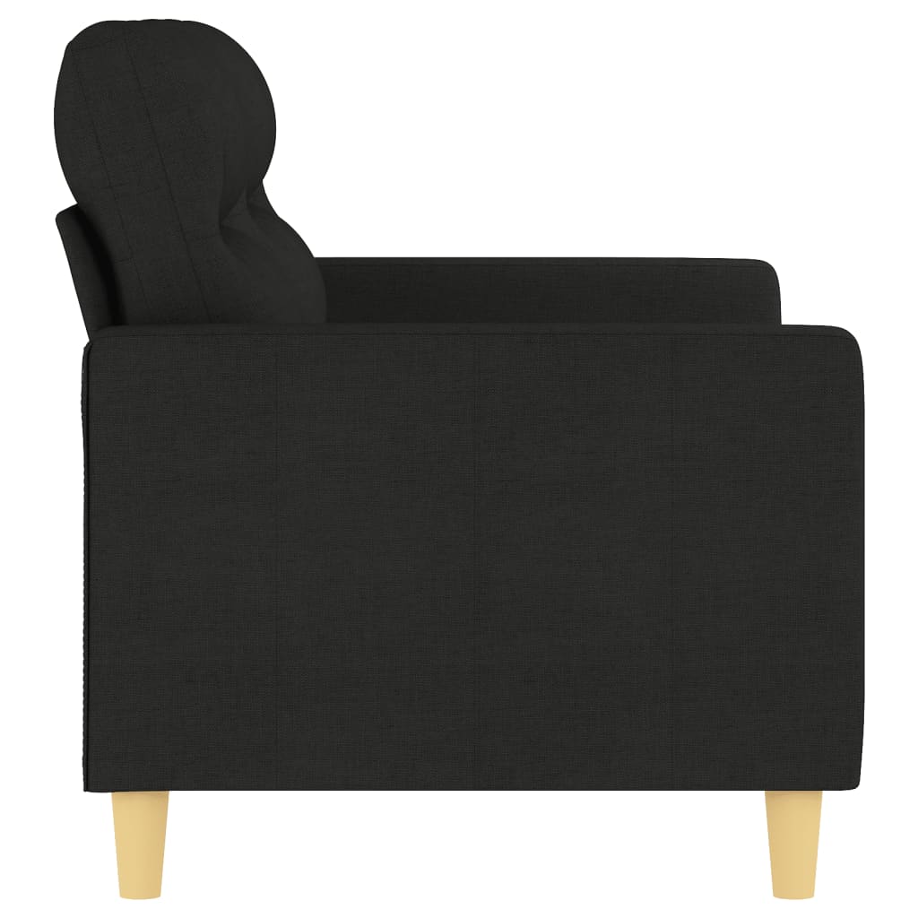 2Místná Pohovka Černá 120 Cm Textil