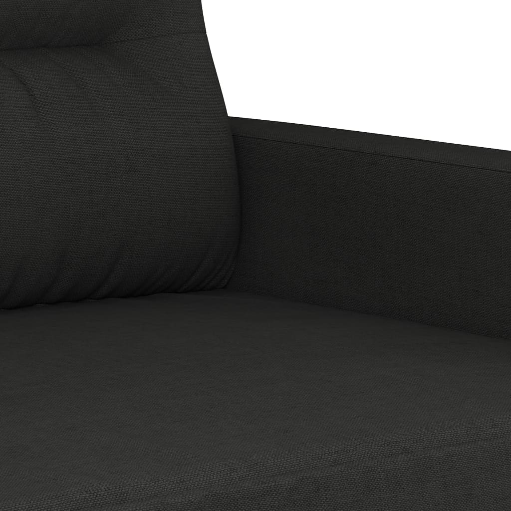 2Místná Pohovka Černá 120 Cm Textil