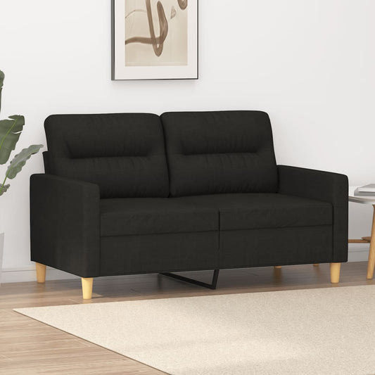 2Místná Pohovka Černá 120 Cm Textil