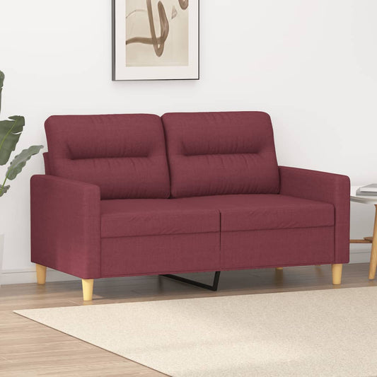 2Místná Pohovka Vínová 120 Cm Textil