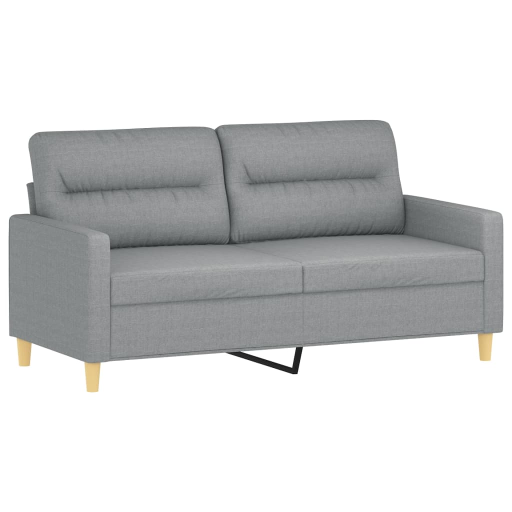 2Místná Pohovka Světle Šedá 140 Cm Textil