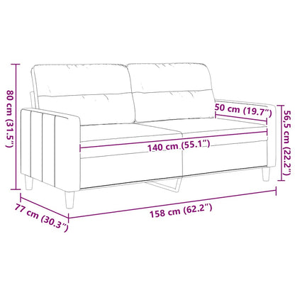 2Místná Pohovka Světle Šedá 140 Cm Textil