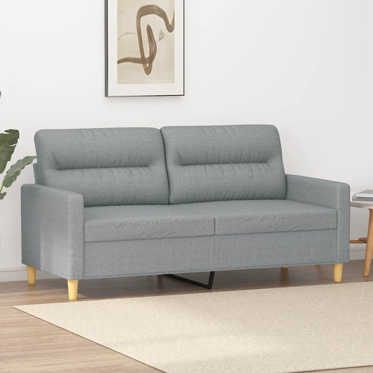 2Místná Pohovka Světle Šedá 140 Cm Textil