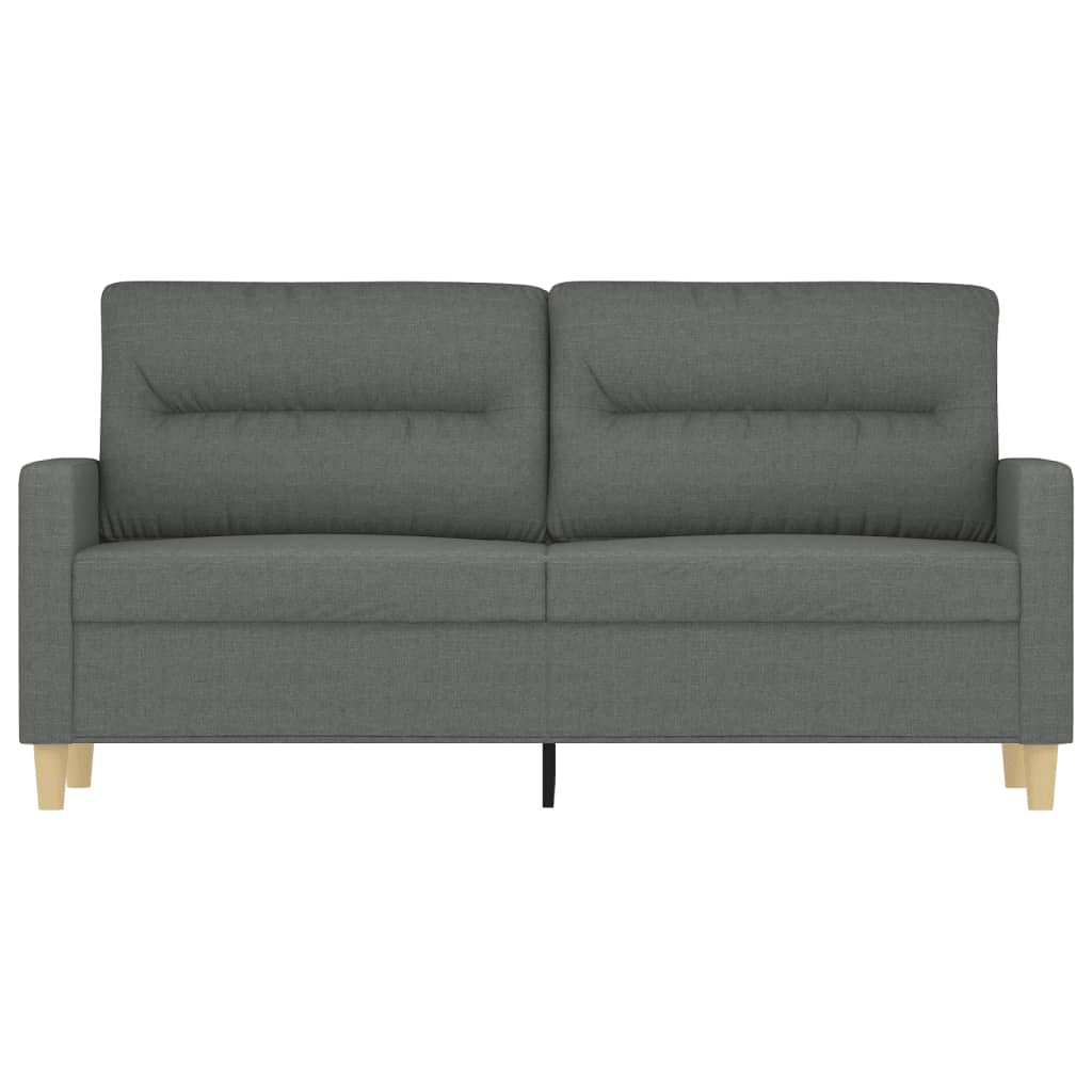 2Místná Pohovka Tmavě Šedá 140 Cm Textil