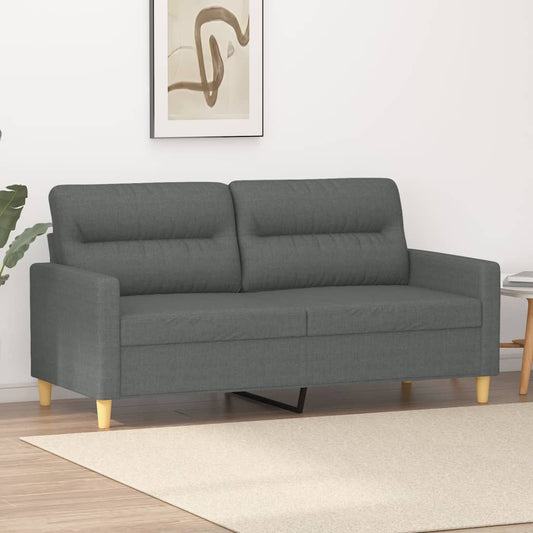 2Místná Pohovka Tmavě Šedá 140 Cm Textil