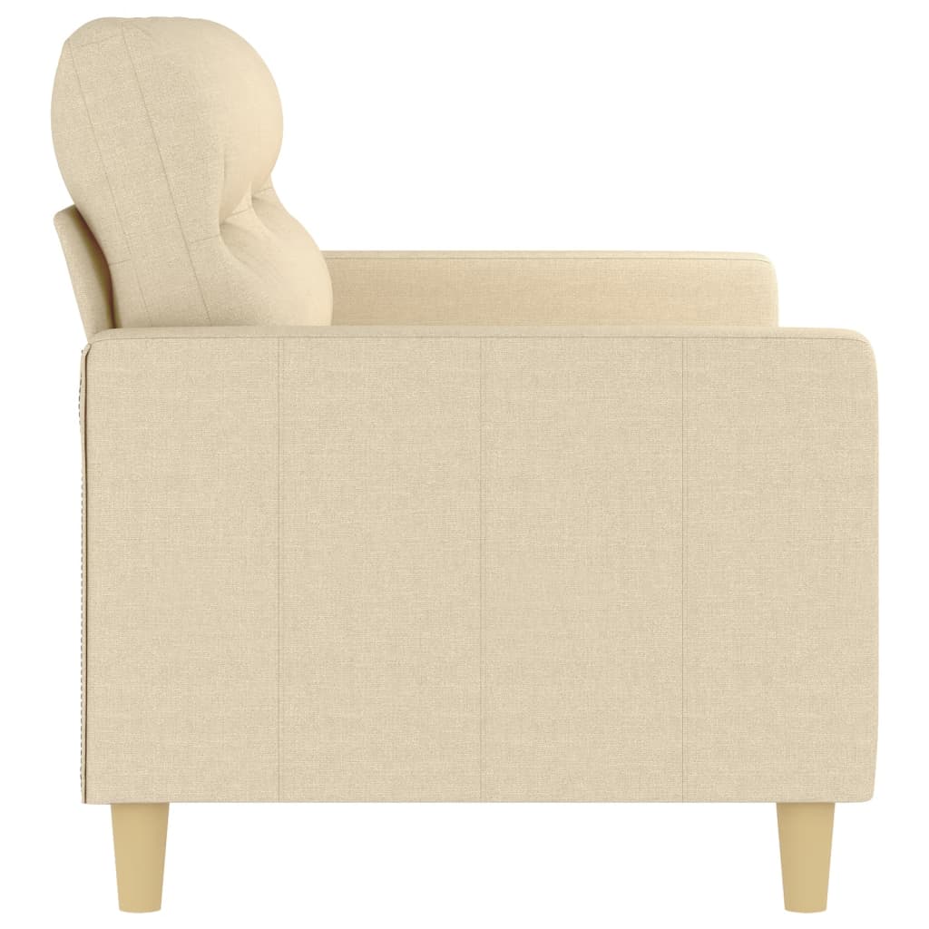 2Místná Pohovka Krémová 140 Cm Textil