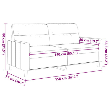2Místná Pohovka Krémová 140 Cm Textil