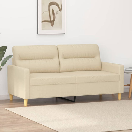 2Místná Pohovka Krémová 140 Cm Textil