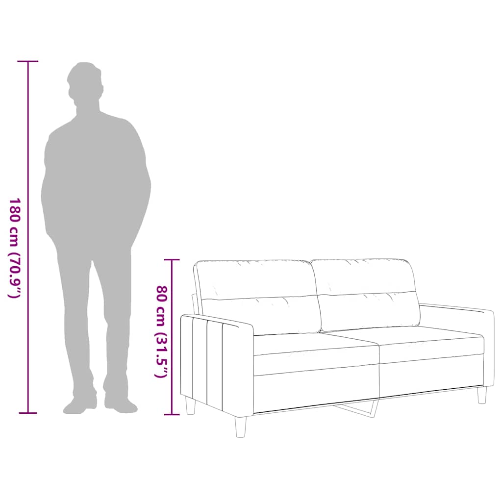 2Místná Pohovka Černá 140 Cm Textil