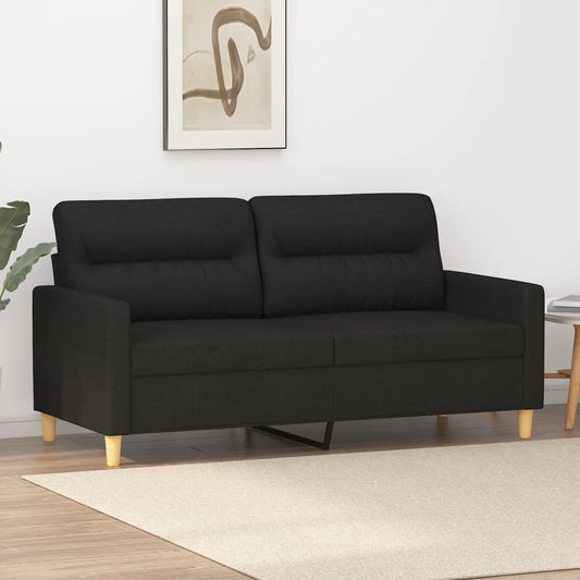 2Místná Pohovka Černá 140 Cm Textil