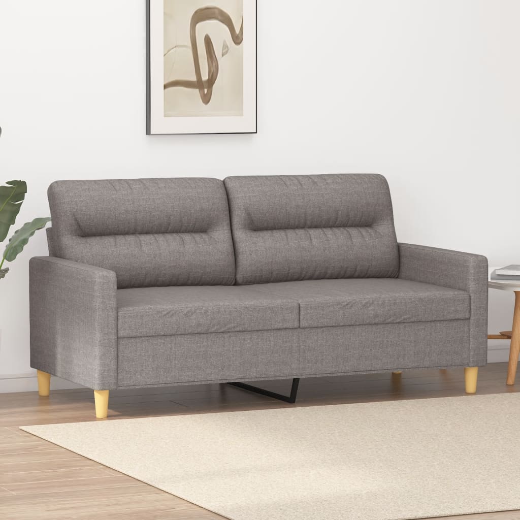 2Místná Pohovka Taupe 140 Cm Textil