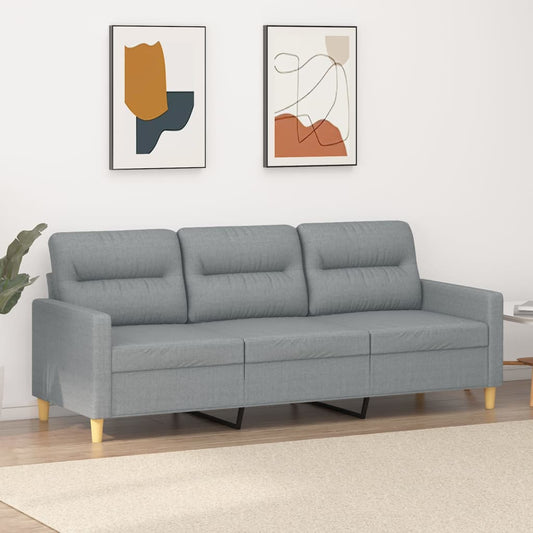 3Místná Pohovka Světle Šedá 180 Cm Textil