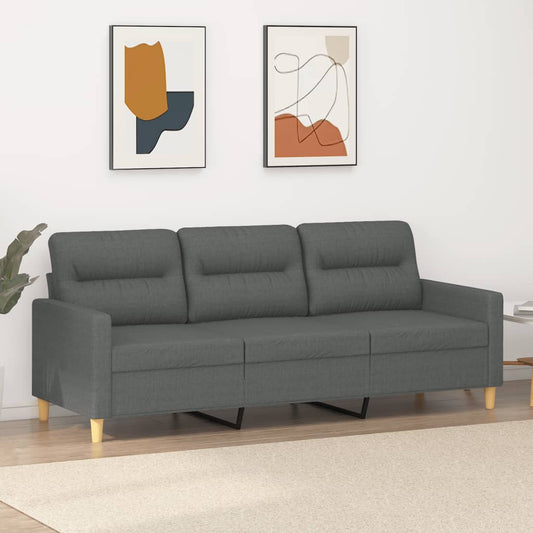 3Místná Pohovka Tmavě Šedá 180 Cm Textil