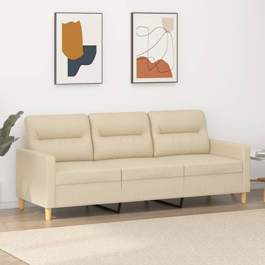 3Místná Pohovka Krémová 180 Cm Textil