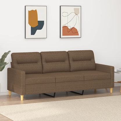 3Místná Pohovka Hnědá 180 Cm Textil