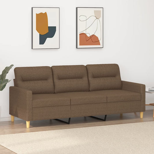 3Místná Pohovka Hnědá 180 Cm Textil