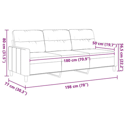 3Místná Pohovka Taupe 180 Cm Textil