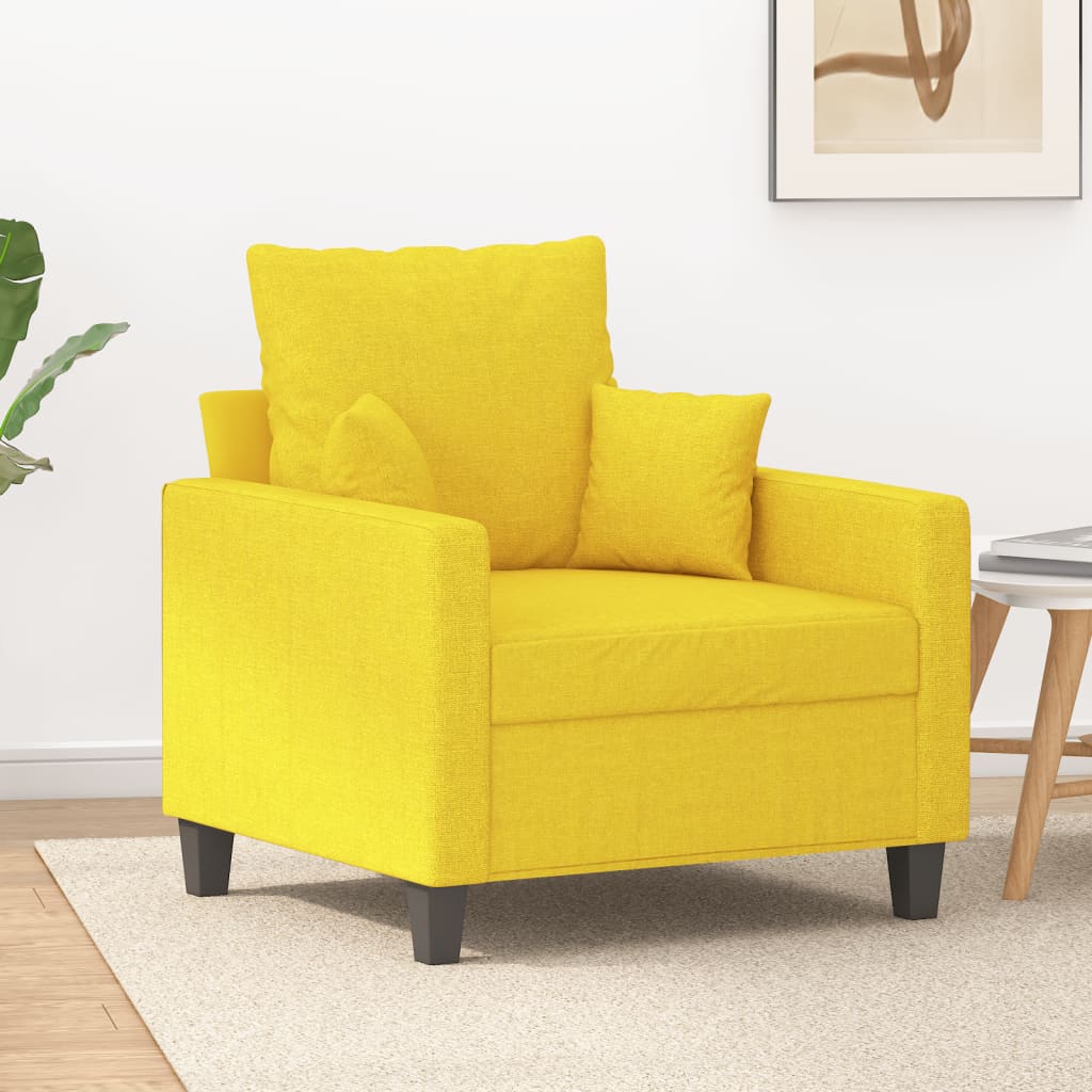 Křeslo Světle Žluté Textil