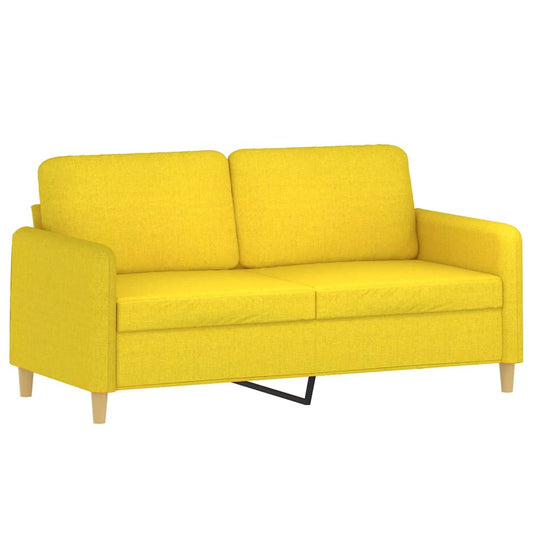 2Místná Pohovka Světle Žlutá 140 Cm Textil
