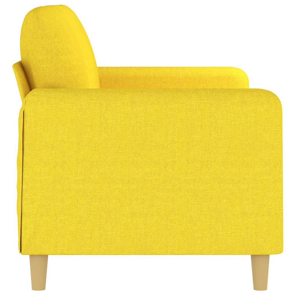 2Místná Pohovka Světle Žlutá 140 Cm Textil